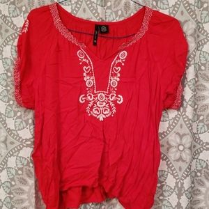 Womens red short sleeve top